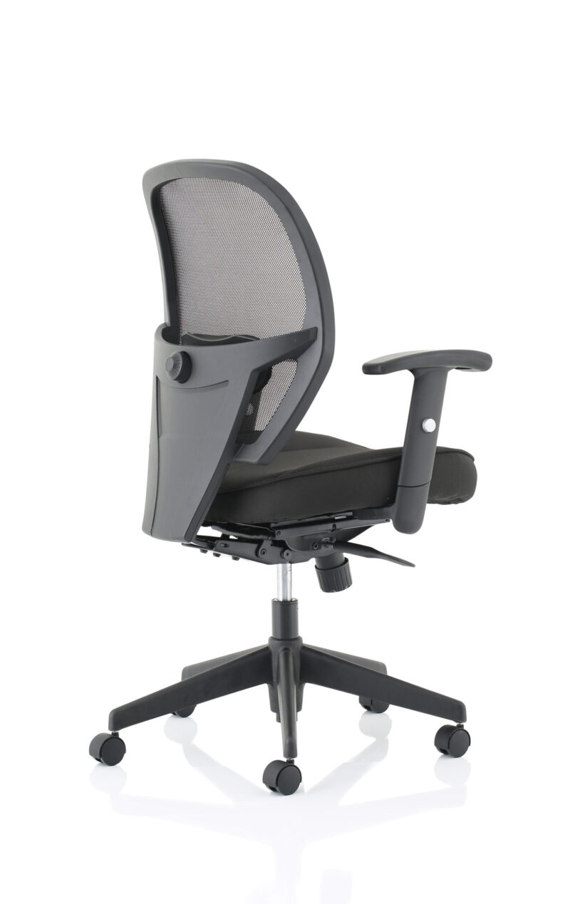 Stack High Mesh Back Black Task Operator Office Chair with Arms - Image 7