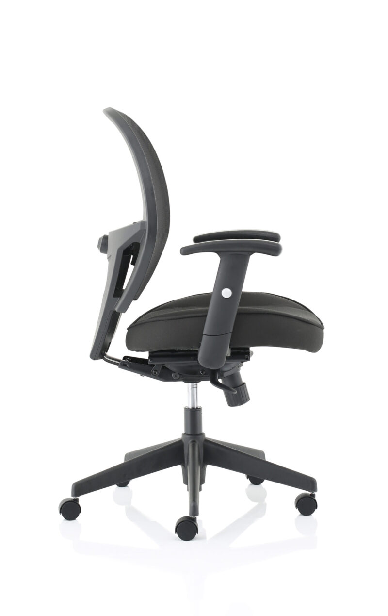Stack High Mesh Back Black Task Operator Office Chair with Arms - Image 8