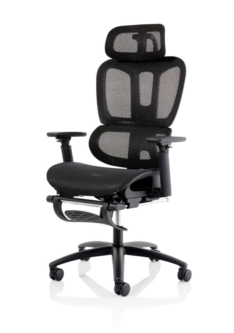 Watt Executive Mesh Chair With Height Adjustable Arms and Footrest - Image 3