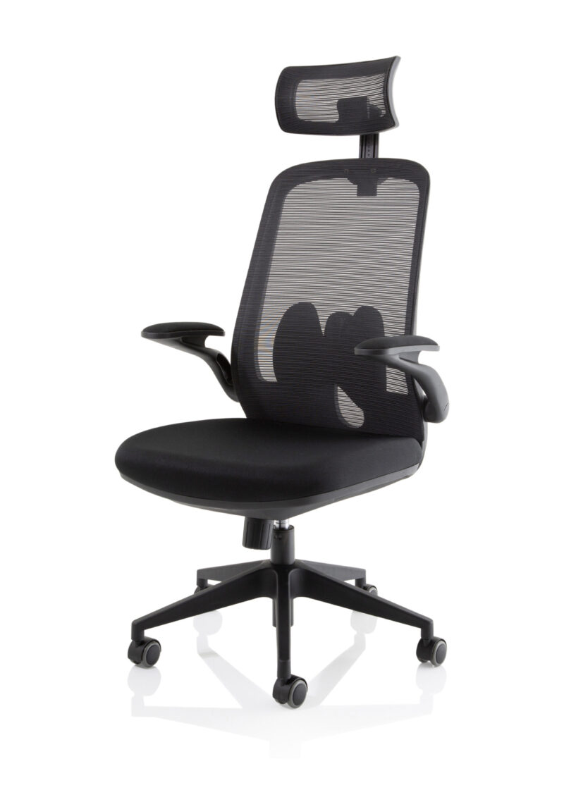 Ridge Executive Mesh Chair With Folding Arms - Image 3