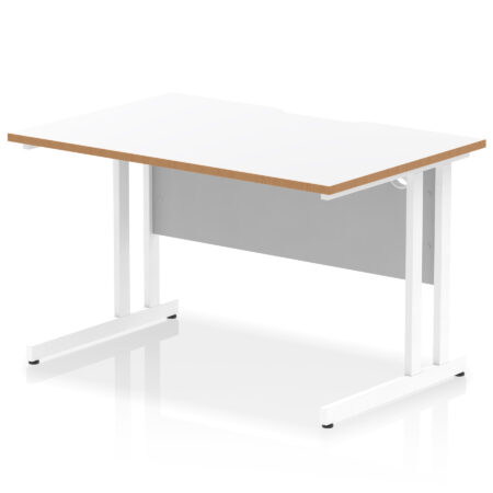 Pace Scalloped Edge 1200mm Straight Desk Cantilever Leg