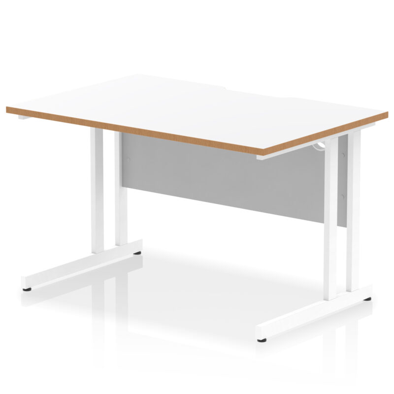 Pace Scalloped Edge 1200mm Straight Desk Cantilever Leg