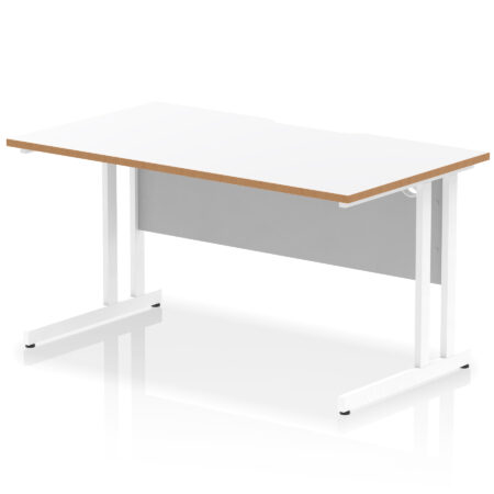 Pace Scalloped Edge 1400mm Straight Desk Cantilever Leg