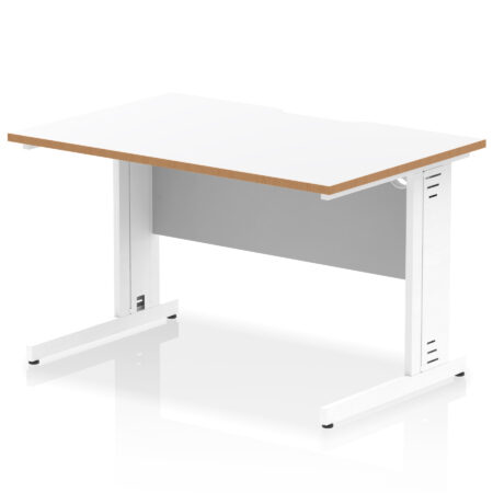 Pace Scalloped Edge 1200mm Straight Desk Cable Managed Leg