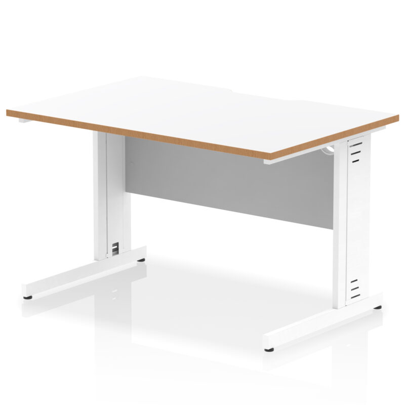 Pace Scalloped Edge 1200mm Straight Desk Cable Managed Leg