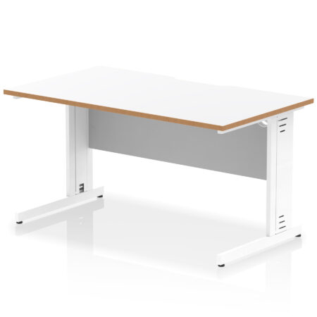 Pace Scalloped Edge 1400mm Straight Desk Cable Managed Leg