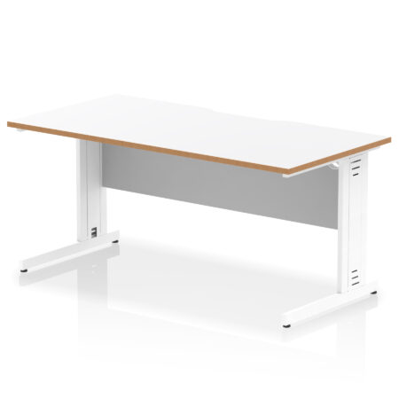 Pace Scalloped Edge 1600mm Straight Desk Cable Managed Leg