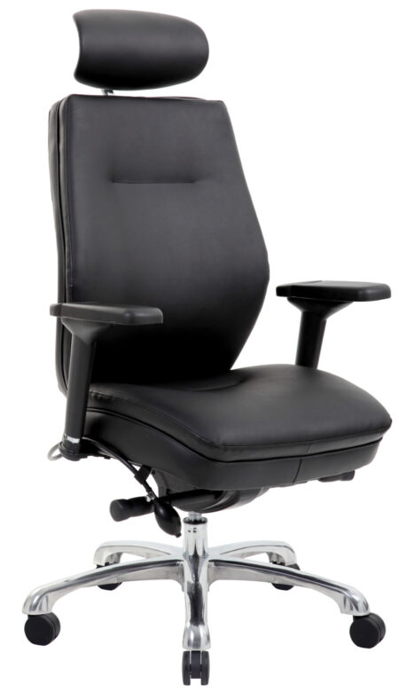 Hunter High Back Black Ergonomic Posture Chair with Arms and Headrest