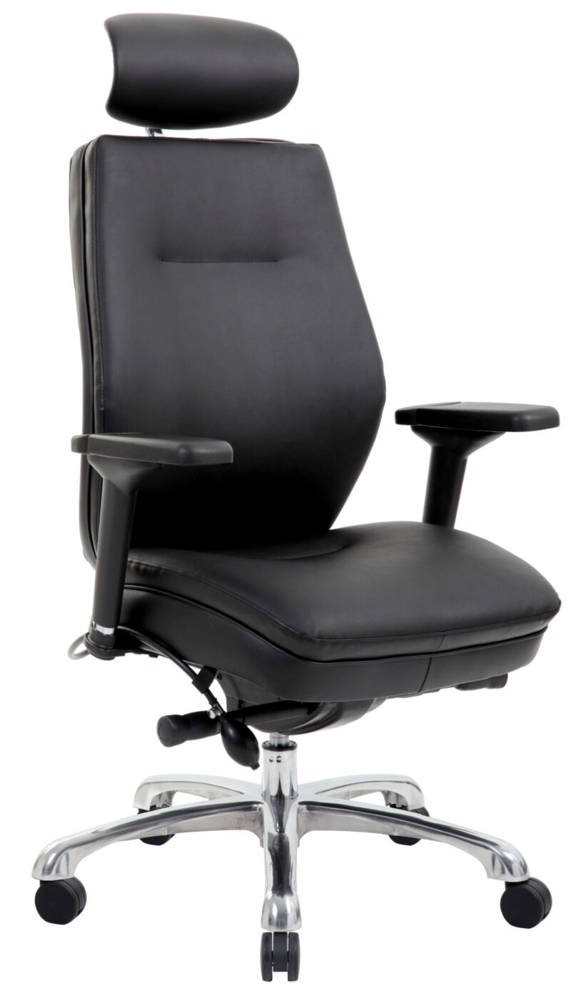Hunter High Back Black Ergonomic Posture Chair with Arms and Headrest