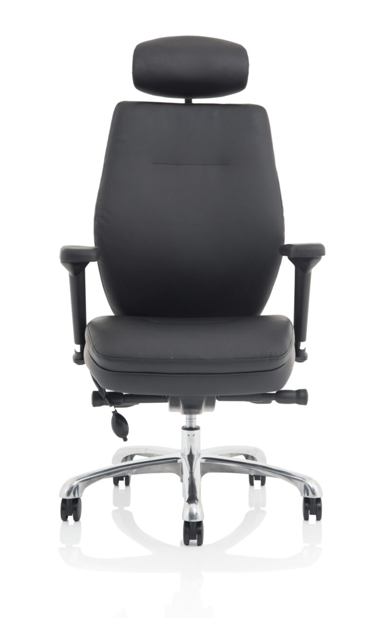 Hunter High Back Black Ergonomic Posture Chair with Arms and Headrest - Image 2