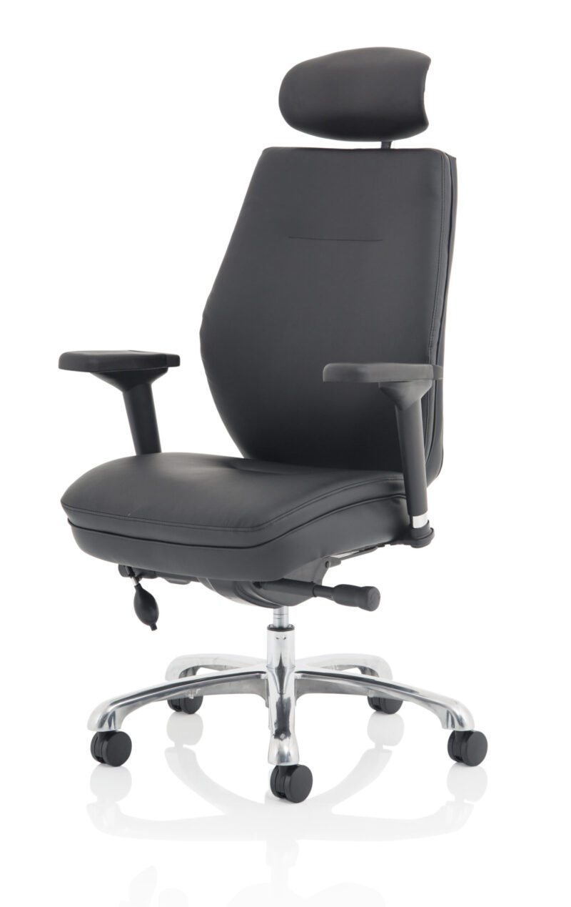 Hunter High Back Black Ergonomic Posture Chair with Arms and Headrest - Image 3