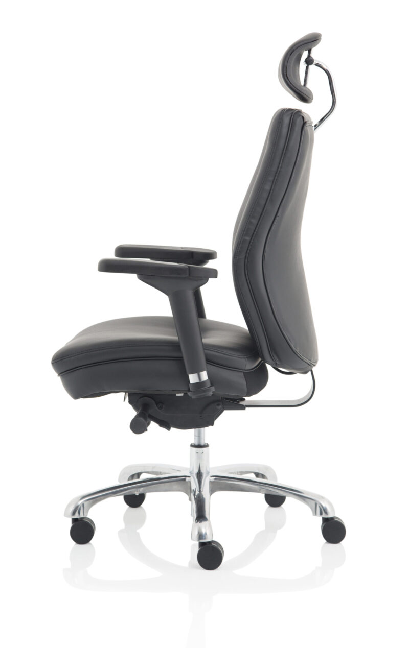 Hunter High Back Black Ergonomic Posture Chair with Arms and Headrest - Image 4