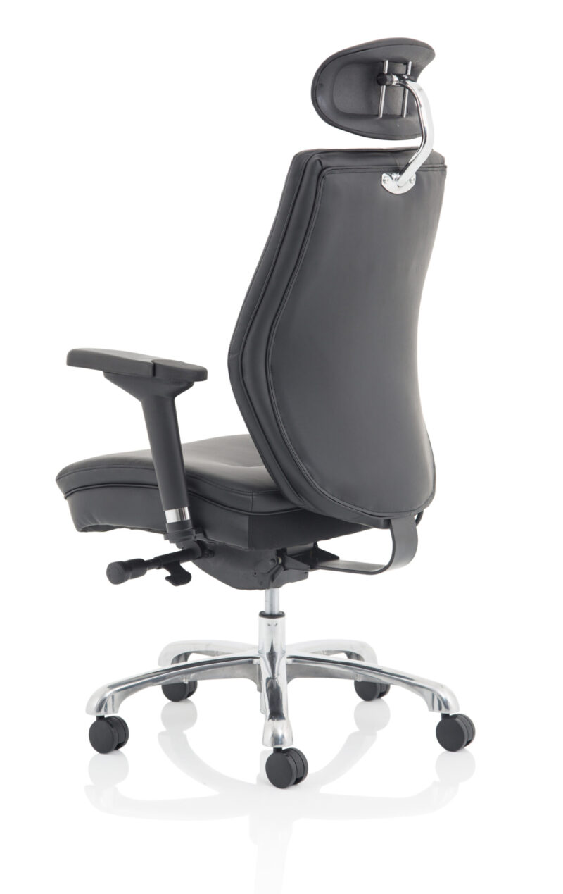 Hunter High Back Black Ergonomic Posture Chair with Arms and Headrest - Image 5