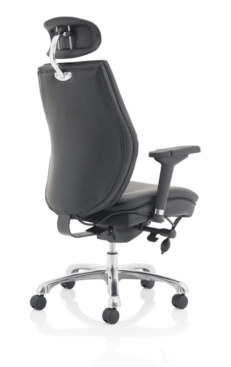 Hunter High Back Black Ergonomic Posture Chair with Arms and Headrest - Image 7