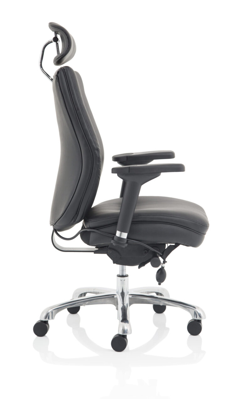 Hunter High Back Black Ergonomic Posture Chair with Arms and Headrest - Image 8