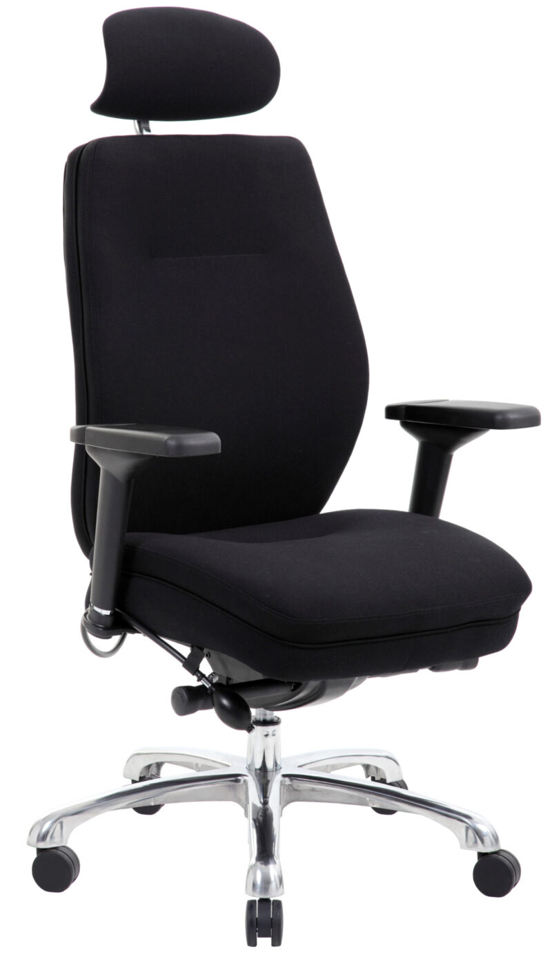 Hunter High Back Black Ergonomic Posture Chair with Arms and Headrest - Image 9