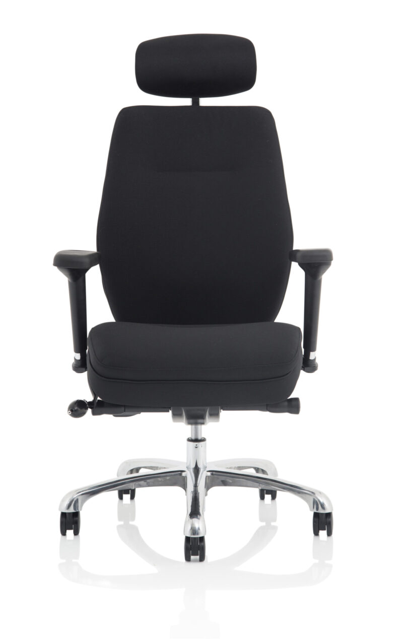 Hunter High Back Black Ergonomic Posture Chair with Arms and Headrest - Image 10