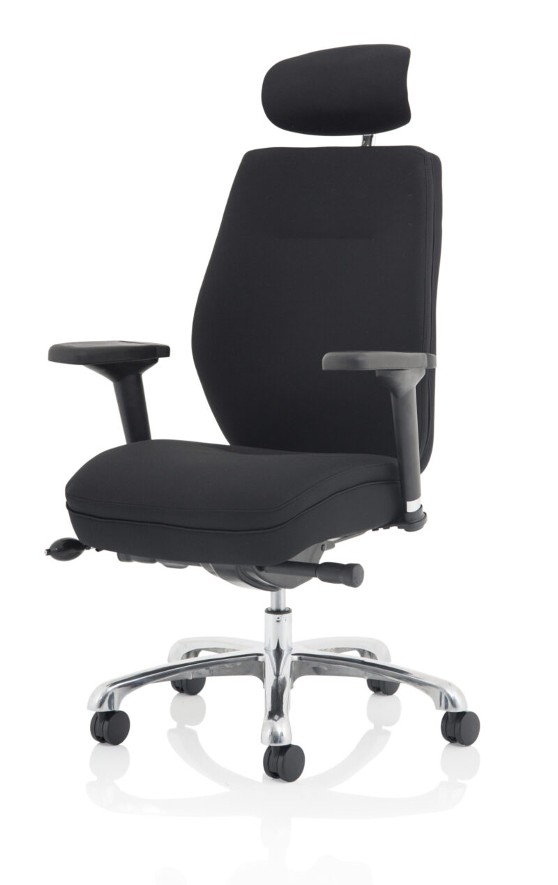 Hunter High Back Black Ergonomic Posture Chair with Arms and Headrest - Image 11