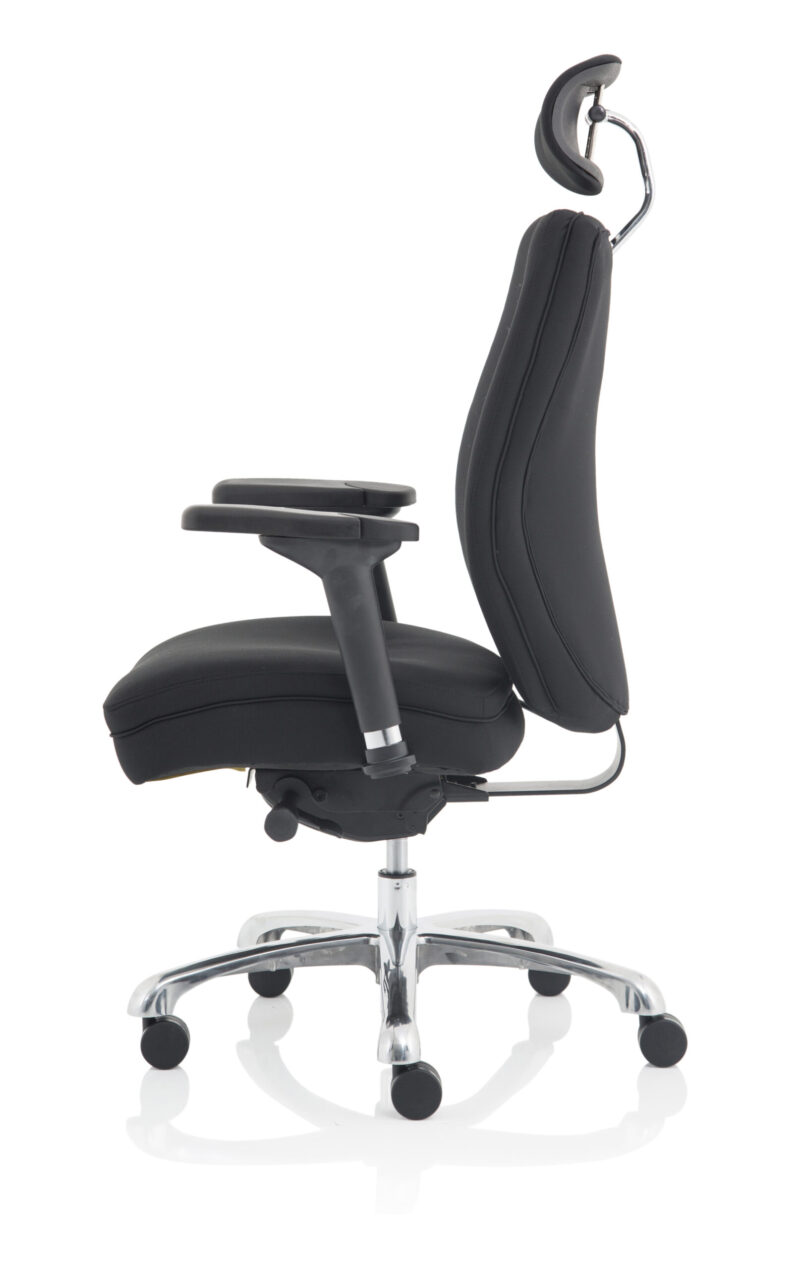 Hunter High Back Black Ergonomic Posture Chair with Arms and Headrest - Image 12