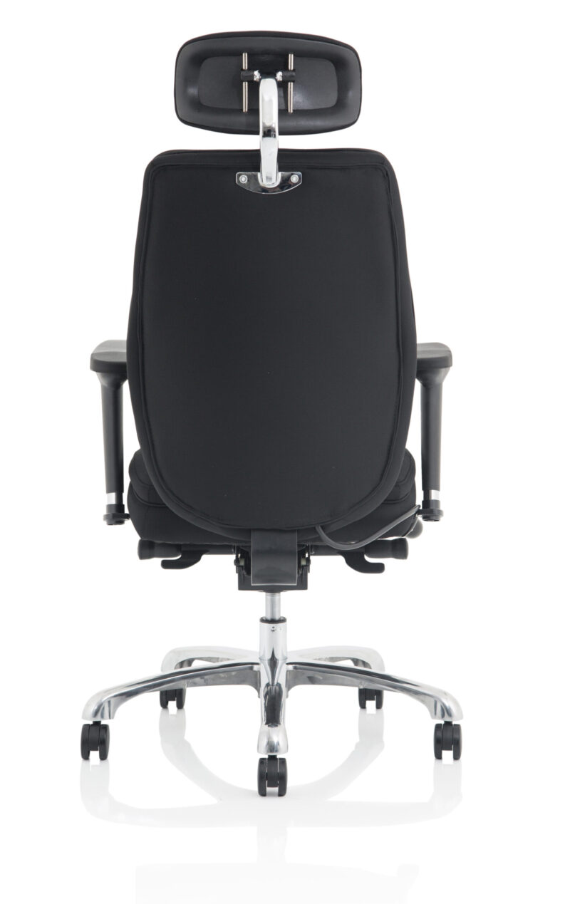 Hunter High Back Black Ergonomic Posture Chair with Arms and Headrest - Image 14