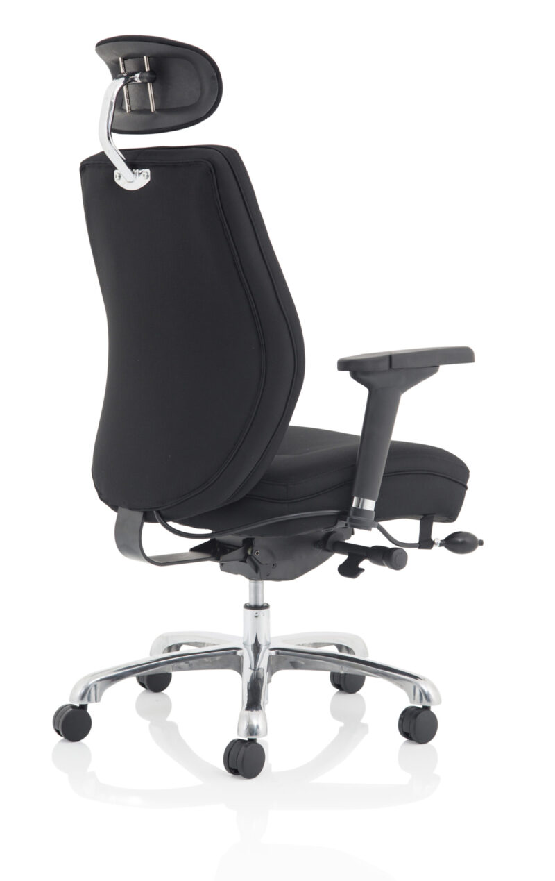 Hunter High Back Black Ergonomic Posture Chair with Arms and Headrest - Image 15