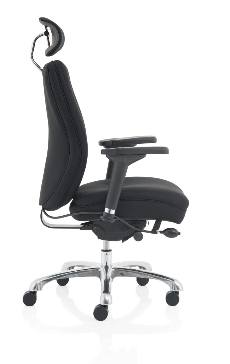 Hunter High Back Black Ergonomic Posture Chair with Arms and Headrest - Image 16