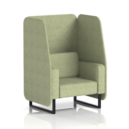 Stride Open Booth With Black Legs in Single Tone