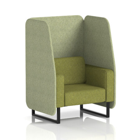 Stride Open Booth With Black Legs in Two Tone