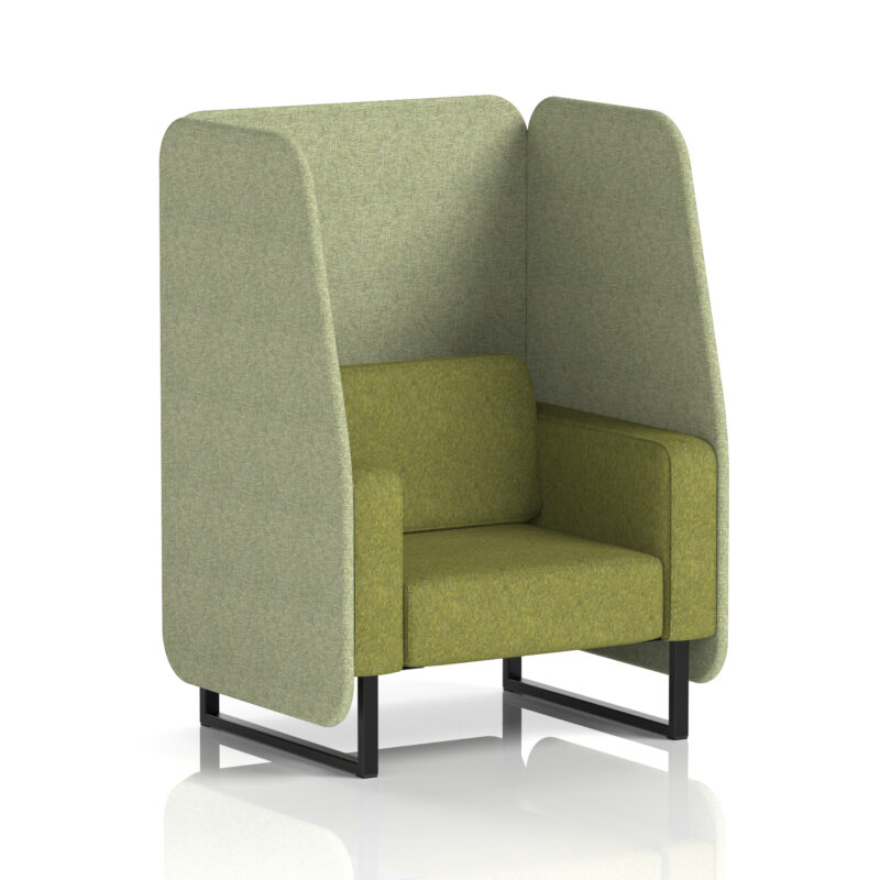 Stride Open Booth With Black Legs in Two Tone