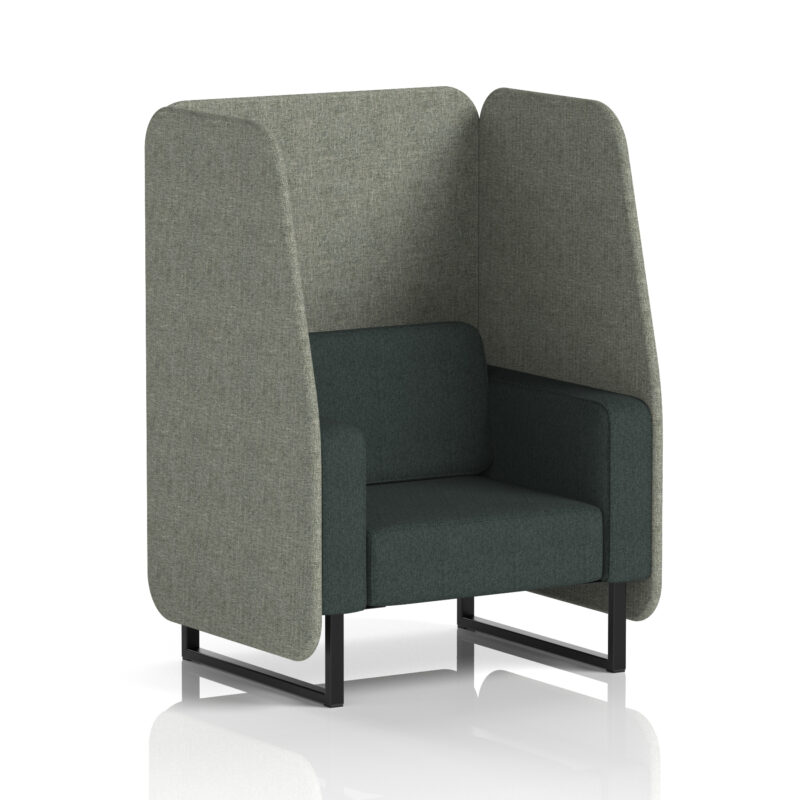 Stride Open Booth With Black Legs in Two Tone - Image 16