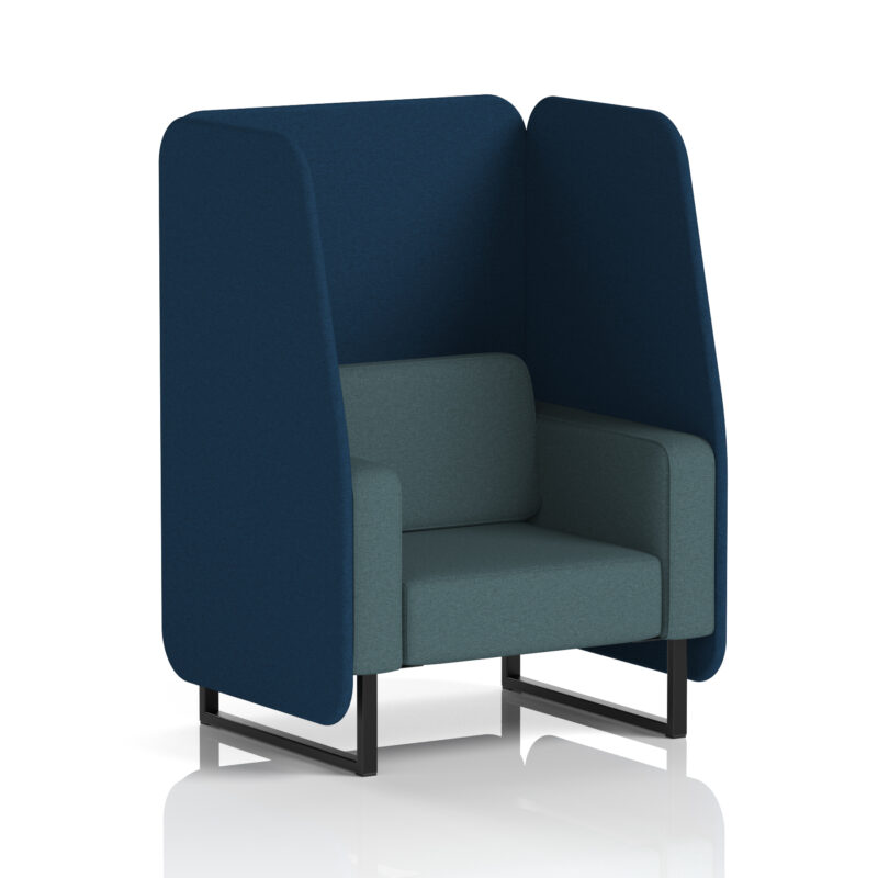 Stride Open Booth With Black Legs in Two Tone - Image 22