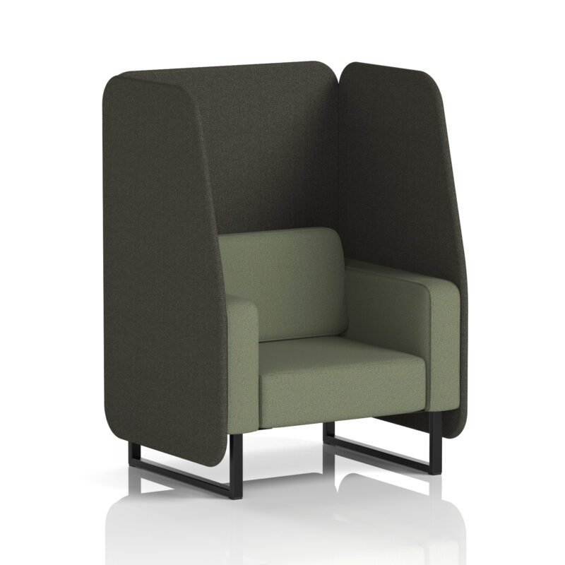Stride Open Booth With Black Legs in Two Tone - Image 46