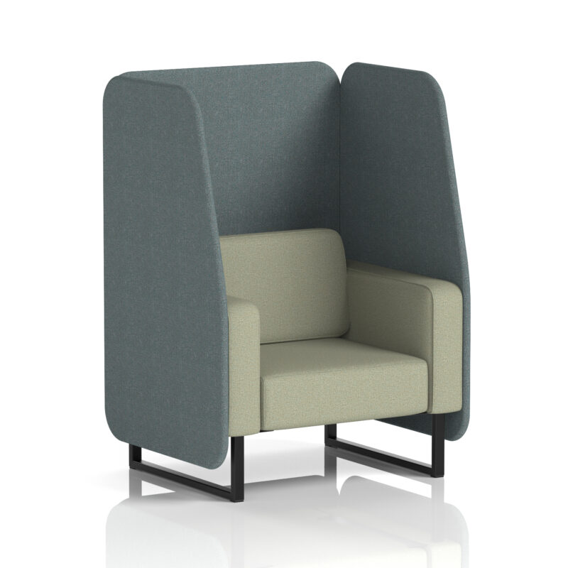 Stride Open Booth With Black Legs in Two Tone - Image 52