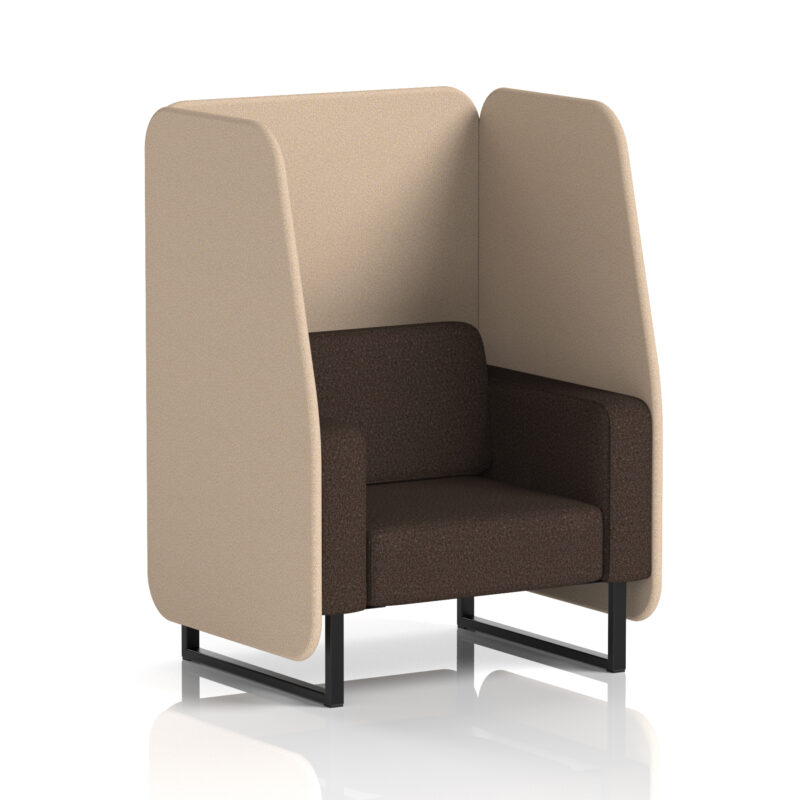 Stride Open Booth With Black Legs in Two Tone - Image 55