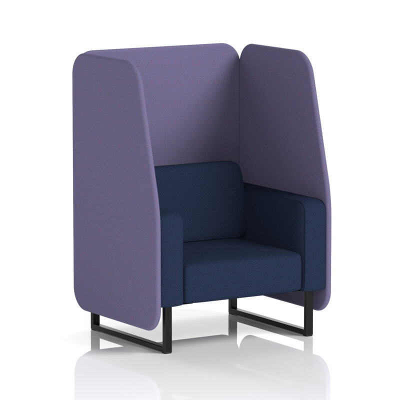 Stride Open Booth With Black Legs in Two Tone - Image 64