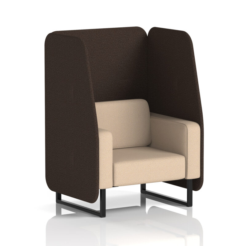 Stride Open Booth With Black Legs in Two Tone - Image 70