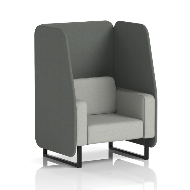 Stride Open Booth With Black Legs in Two Tone - Image 76