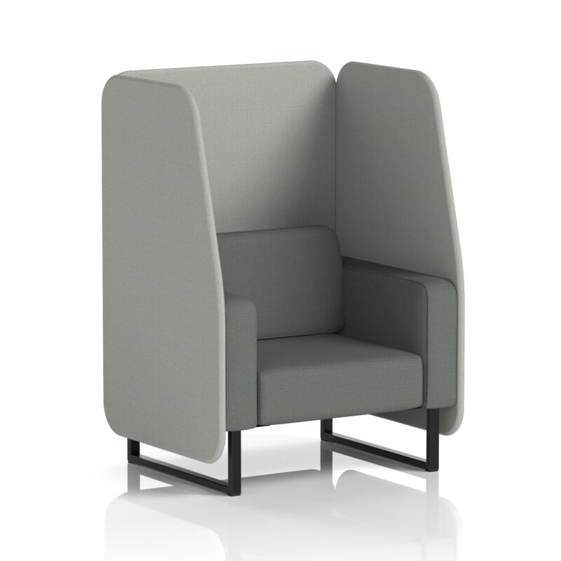 Stride Open Booth With Black Legs in Two Tone - Image 82