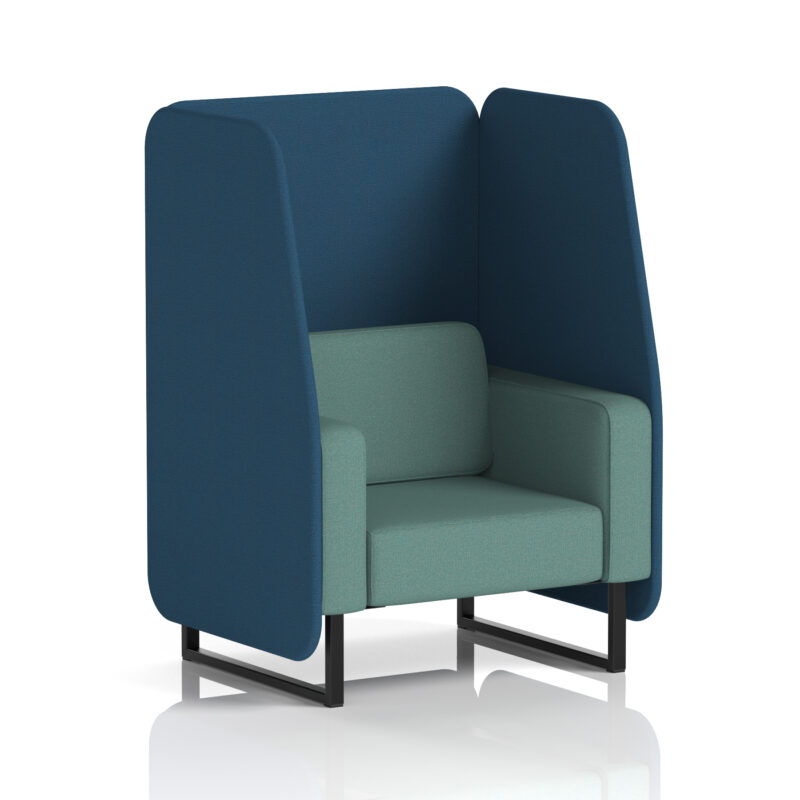 Stride Open Booth With Black Legs in Two Tone - Image 85