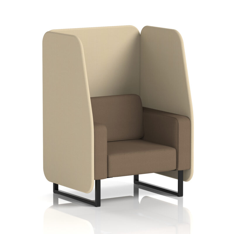 Stride Open Booth With Black Legs in Two Tone - Image 88