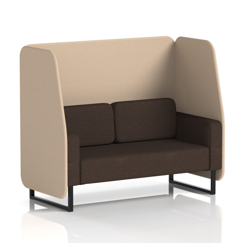 Stride Open Booth With Black Legs in Two Tone - Image 56