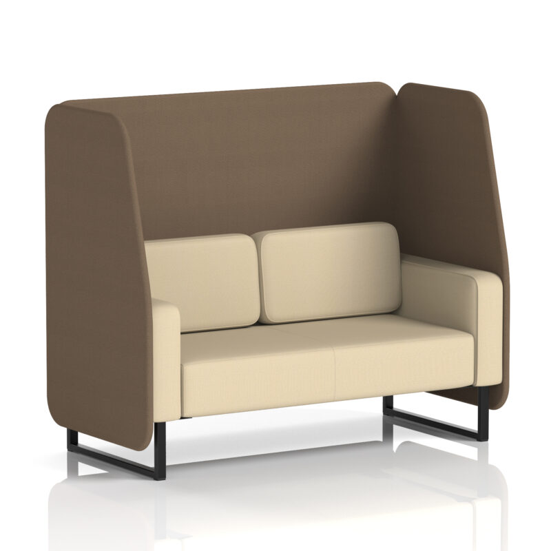 Stride Open Booth With Black Legs in Two Tone - Image 80