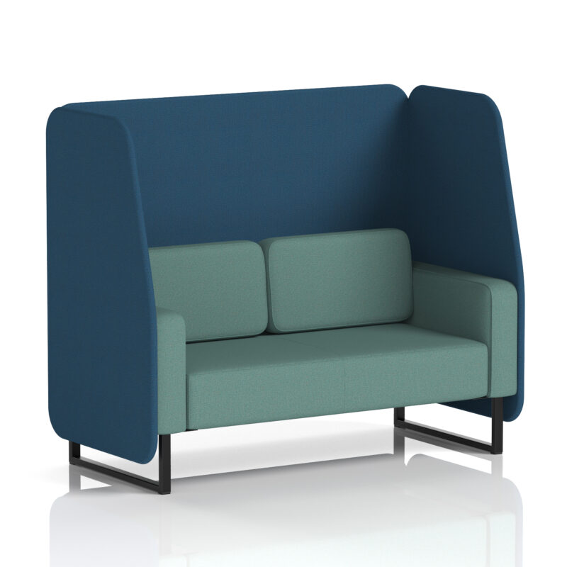Stride Open Booth With Black Legs in Two Tone - Image 86