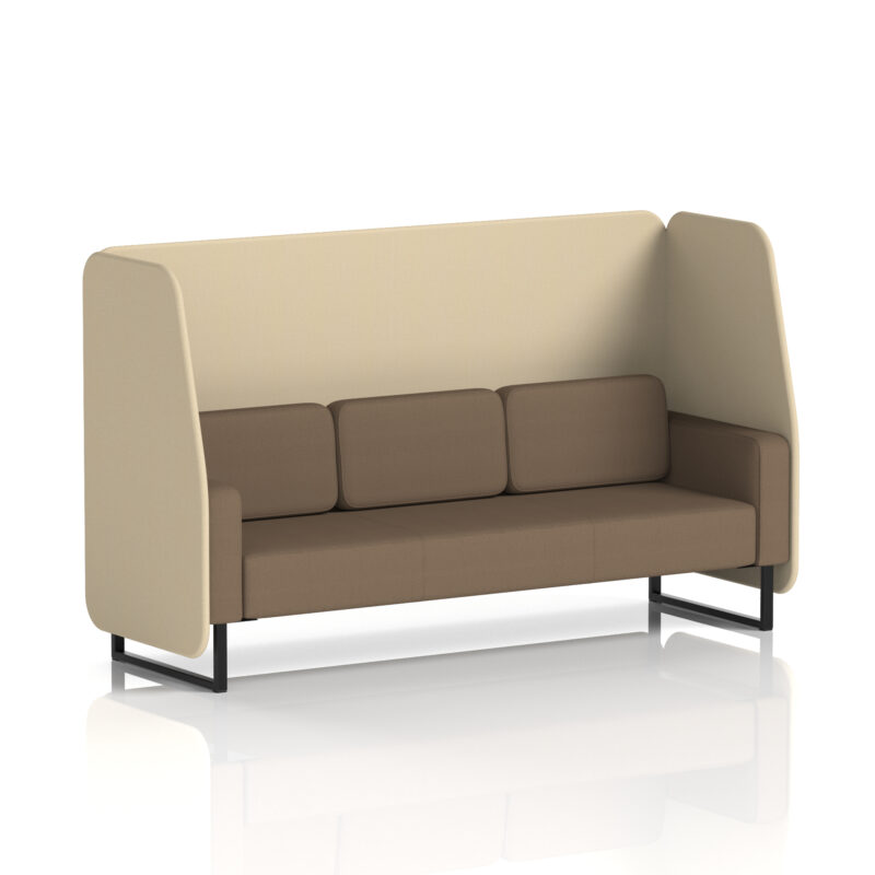 Stride Open Booth With Black Legs in Two Tone - Image 90