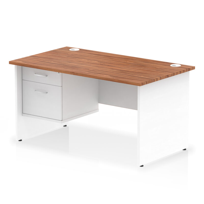 Pace 1400mm Panel End Straight Desk With Single Fixed Pedestal - Image 25