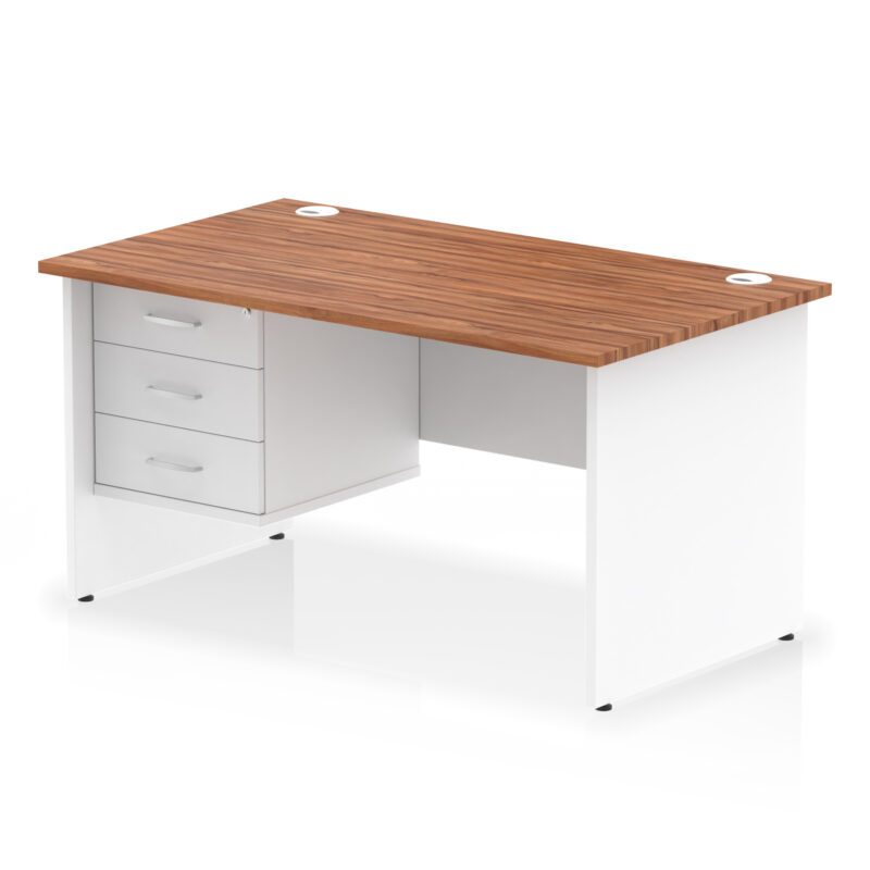 Pace 1400mm Panel End Straight Desk With Single Fixed Pedestal - Image 26