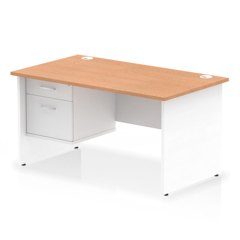 Pace 1400mm Panel End Straight Desk With Single Fixed Pedestal - Image 19