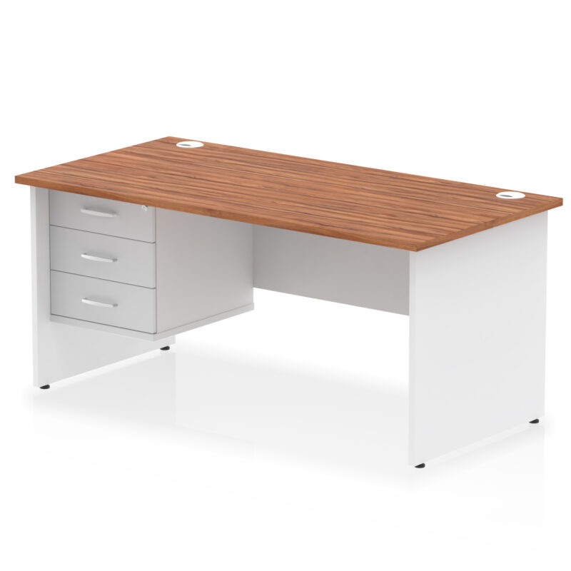Pace 1600mm Panel End Straight Desk With Single Fixed Pedestal - Image 26