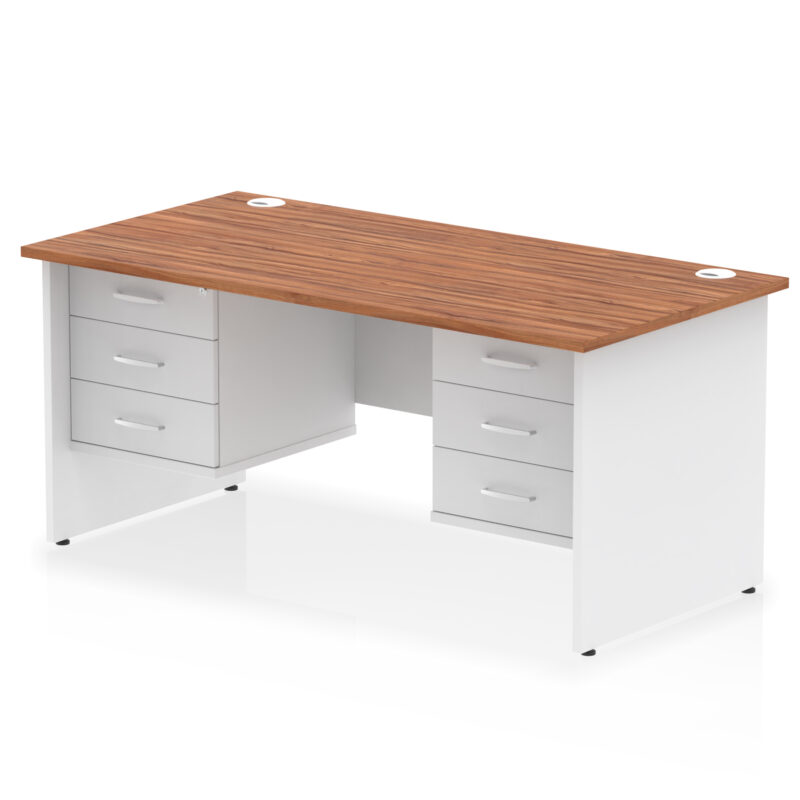 Pace 1600mm Panel End Straight Desk With Two Fixed Pedestal - Image 29