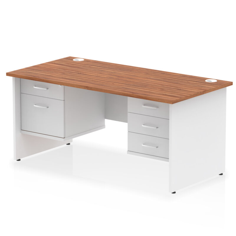 Pace 1600mm Panel End Straight Desk With Two Fixed Pedestal - Image 30